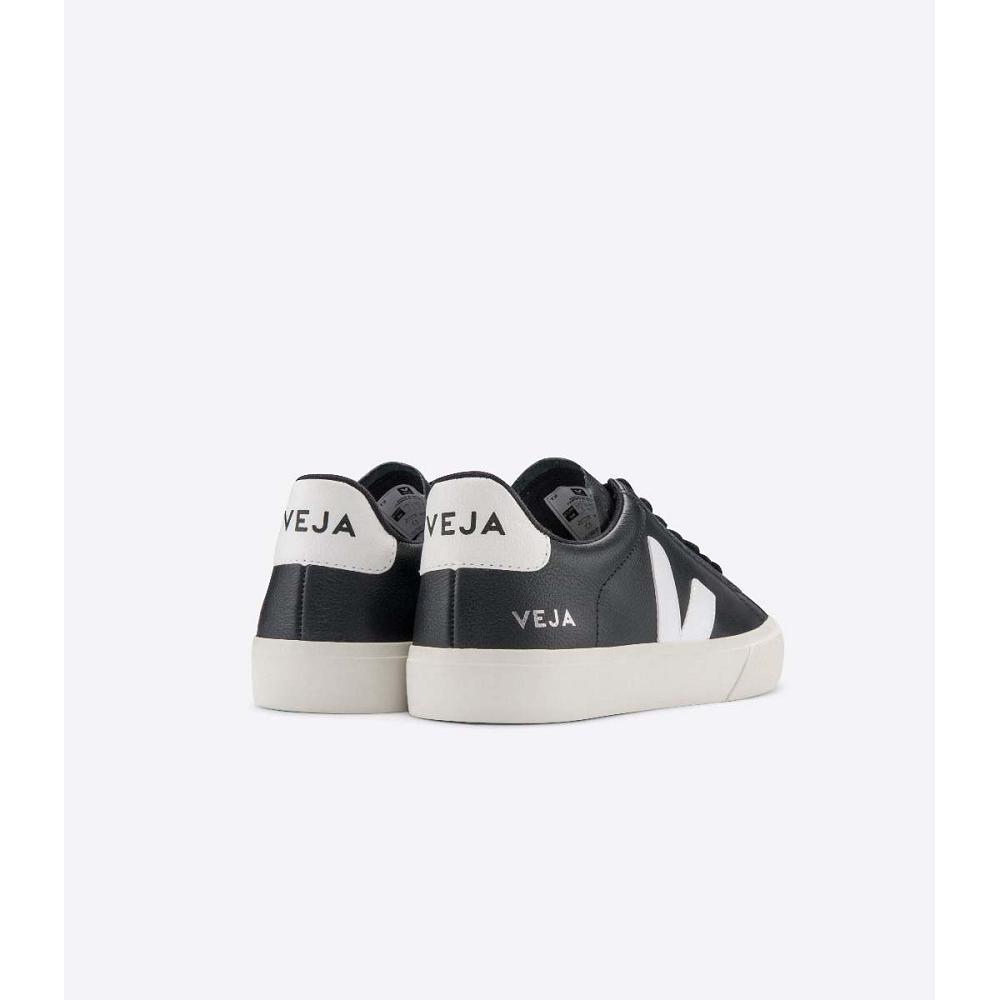 Veja CAMPO CHROMEFREE Men's Low Tops Sneakers Black/White | NZ 294TCE